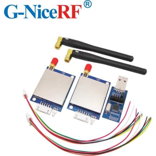 NiceRF 2pcs/lot 433MHz RS232 Interface wireless transceiver module kit SV651 with antennas and usb bridge board