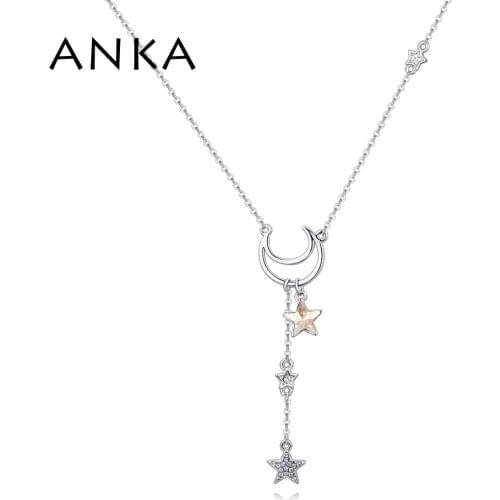ANKA fashion moon star crystal pendant necklaces for women girl necklaces Valentines Day Gift Crystals from Austria #129246