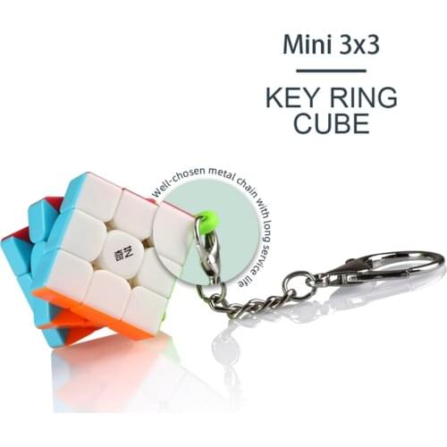 ZY-Wisdom KeyChain Mofang 3cm 3.5cm Mini 3x3x3 Magic Cube KeyChain Professional Educational toys Key Ring cubo magico Puzzle
