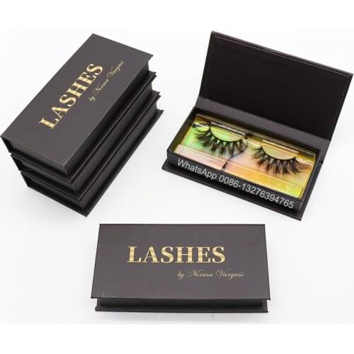 Luxury Black Gold Holographic Eyelash Packaging 3D Mink Eyelashes With Box Wholesale Custom Lashbox With Logo Crisscross Lash