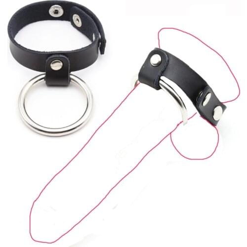 Sex Black Straps scrotum bondage Adjustable Leather Penis Ring Cock ring male chastity device penis Erotic toys sex toys for men