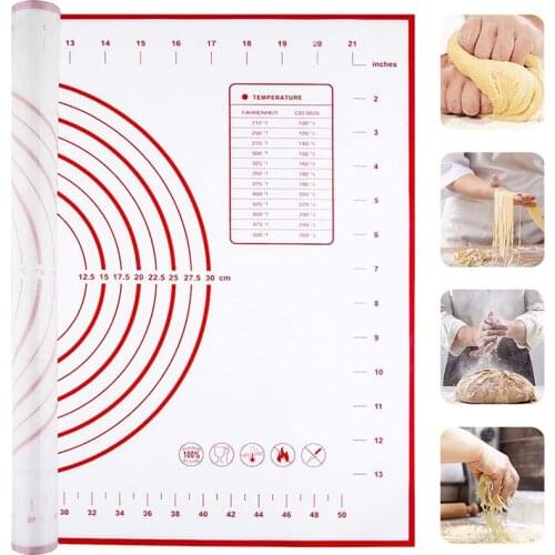Silicone Pastry Mat Non-Slip Baking Mats Sheet With Measurement Maker Holder Pastry Kitchen Gadgets Rolling Dough Cooking Tools