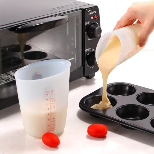Silicone Measuring Cup Flexible Chocolate Butter Flour Measuring Cup Kitchen Measuring Cup Precision Graduated Jug Baking Tools