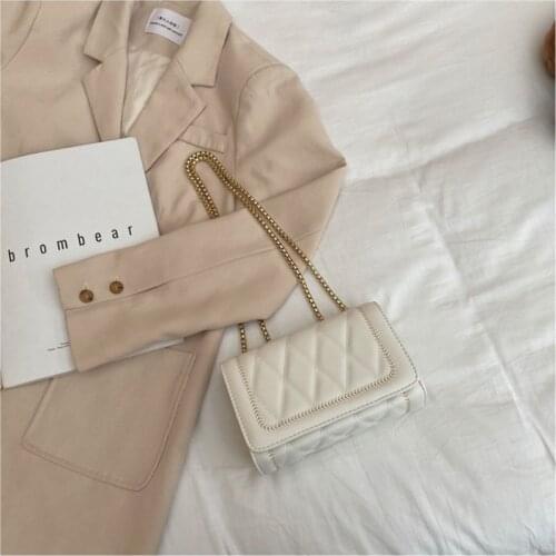 Shoulder Bag Crossbody Bag Handbag Purse Designer Women Bag Chain All-match Fashion Backpack 2021 New PU Leather Diamond Lattice