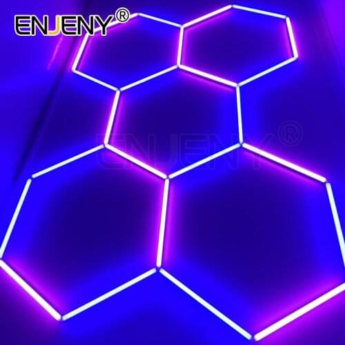 DIY led honeycomb hexagonal LED working ceiling studio detailing light for car wash workshop show room Home Decoration Wall Lamp