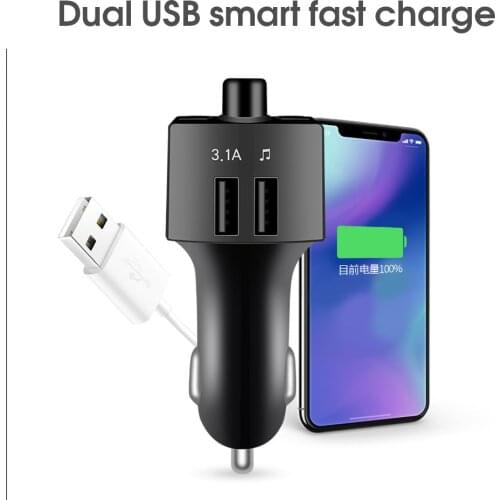 On Sale Handsfree FM Transmitter Bluetooth Car Kit Wireless Bluetooth 5.0 3.1A LED MP3 Player USB Charger Cigarette Lighter Powe