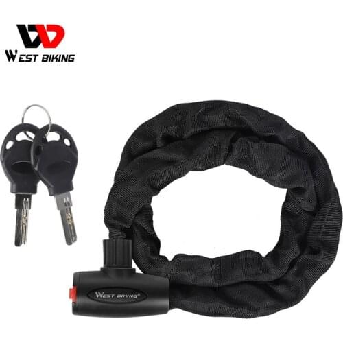 WEST BIKING Bicycle Lock Safety Metal Anti-theft MTB Road Cycling Lock Outdoor Sports Cycling Chain Electric Bike Accessories