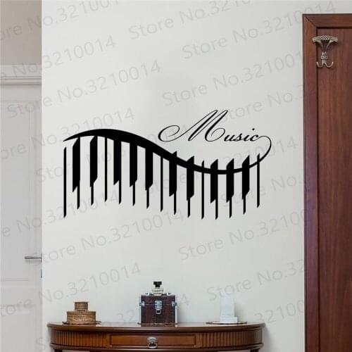 High Quality Musical Notes Music Guitar Vinyl Wall Stickers Living Room Decals Nursery Home Decor Removable Wallpaper PW178
