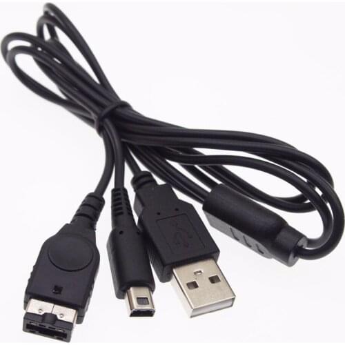 2pcs 2 IN 1 USB Power Charger Cable for Nintendo GBA SP NDS NDSI 3DS 3DSLL Charging Cable