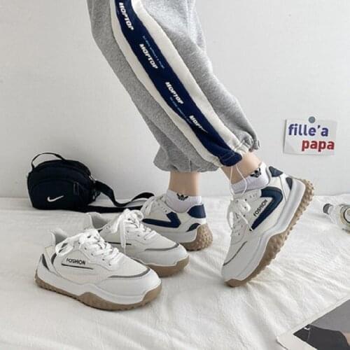 Mesh breathable sneakers womens autumn 2021 new Korean version of all-match thick-soled shoes old shoes