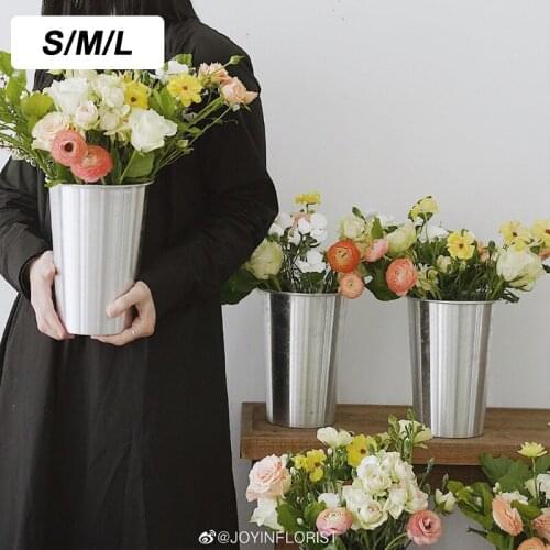 1Pc Simple Aluminum Plant Bucket Balcony Garden Succulent Vase Flower Arrangement Display Planter