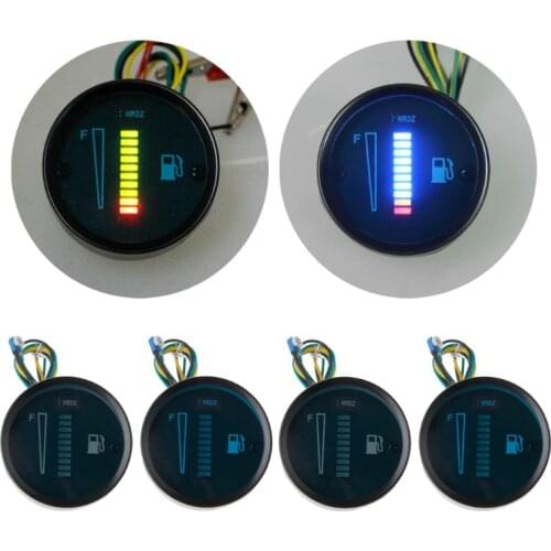2" 52mm Universal Car Motorcycle Fuel Level Meter Gauge 8 LED Light Display 12V