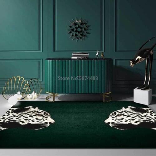 200*300cm Fashion Emerald Green Dark Green Wild Sexy Tiger Leopard Horse Kitchen Living Room Bedroom Bedside Carpet Mat
