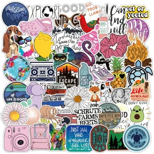 35/70Pcs VSCO Vinyl Stickers Girl Essential Stuff for Water Bottles Stickers Suitable for Photo Luggage Laptop Trendy Stickers