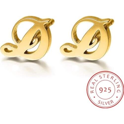 AurolaCo 925 Sterling Silver Custom Name Earrings Customized Stud Earring Gifts For Best Friend Girls