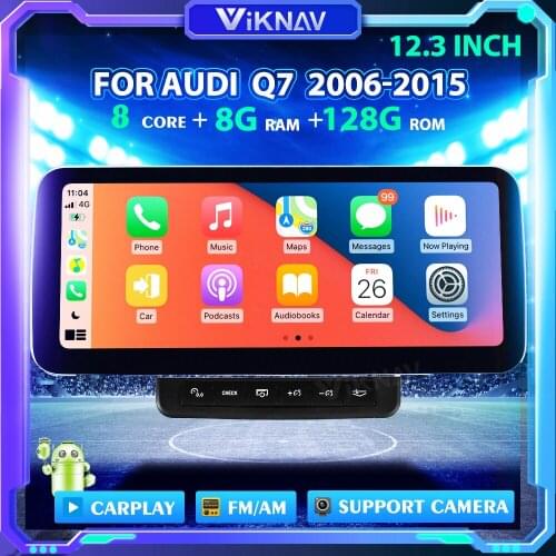 12.3 inch Android car radio HD GPS navigation multimedia DVD player For Audi Q7 2006-2015 auto audio stereo receiver 2din