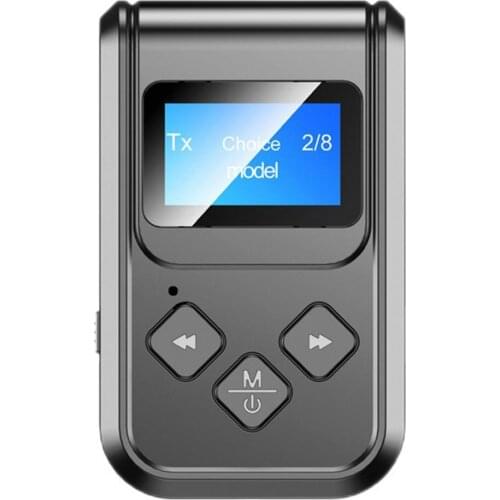 Bluetooth 5.0 2-in-1 Receiver Transmitter LCD Screen Hands-Free Call Adapter Receiver Transmitter LCD Screen Hands-Free Call Ada