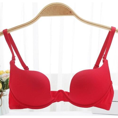 Women Girl Sexy Deep-U Low Cut Solid Color Backless Padded Bra Push-Up Underwear Womens underwear Solid color бюстгальтер