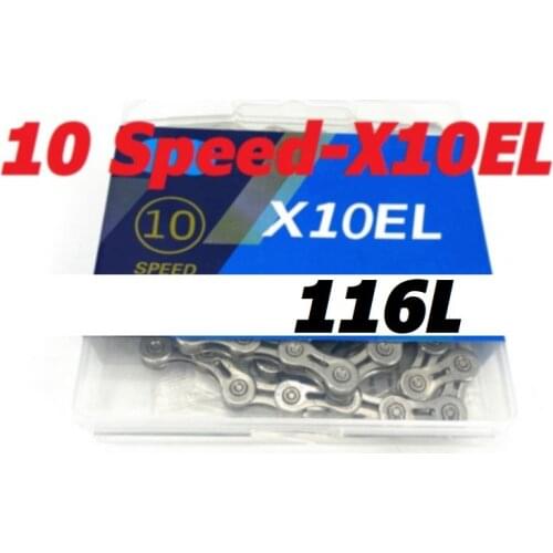 10 Speed MTB Mountain Bike Road Chain X10EL Silver Hollow Chain 116L With Link 10/20/30 Speed Bicycle Chain