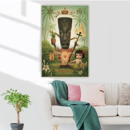 Citon Mark Ryden《Tiki God》Surrealist Canvas Oil Painting Artwork Poster Picture Wall Decor Modern Home Living room Decoration