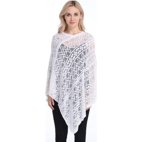 H80&S90 Fashion Sexy Bikini Poncho 7 Colors Thin Sweater Women Solid Hollow Out Cardigan Pullovers Scarf Cover Up