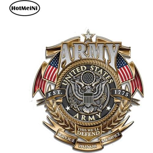 HotMeiNi Army-honor-service Car Sticker Vinyl Car Styling Accessories Waterproof Funny DIY Car Body Decals 13*13cm