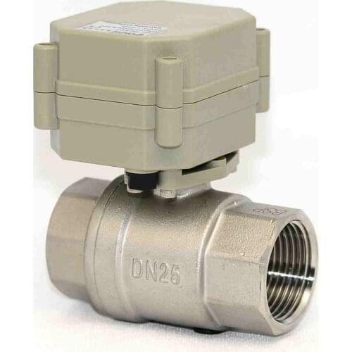DC9~24V 1" 2 way Electric valve,DN25 normal close/open Stainless steel electric actuator valve