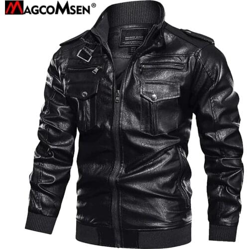 MAGCOMSEN Men's Faux Leather Jackets