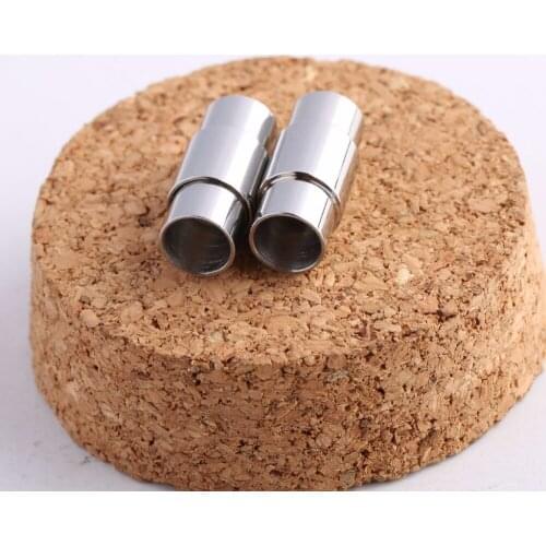 Onwear 10pcs stainless steel magnetic clasps 6mm round leather cord bracelet clasp for necklaces diy jewelry findings