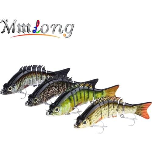 Mmlong 15cm Multi Jointed Fishing Lure 7 Segment Artificial Swimbait 59g LifeLike Crankbait Slow Sinking Hard Bait Tackle ML08B