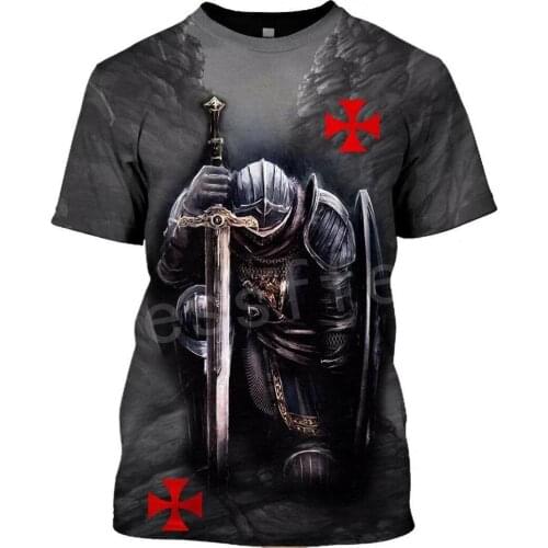 Tessffel Knights Templar Armor Cavalier Streetwear Harajuku Tracksuit New Fashion 3DPrint Unisex Shorts T-shirts Men/Women s-1