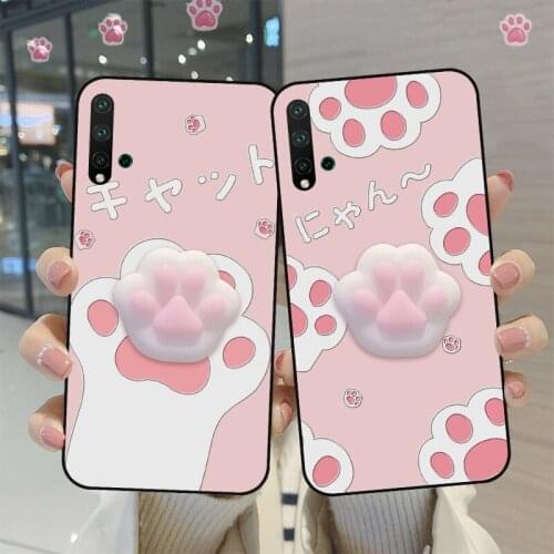 Squishy Toy Phone Case For Huawei Nova 2 2i 2S Finger Pinch Cute Cat Silicone Cover For Huawei Nova 3 3i 3E 4 4E 5 Pro 5i
