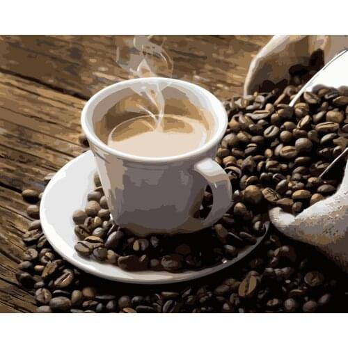 Alcoholic coffee Still life Painting by Hand Joy in holiday time DIY gift Drawing by Numbers Big Size Wall Art Picture 60x75cm