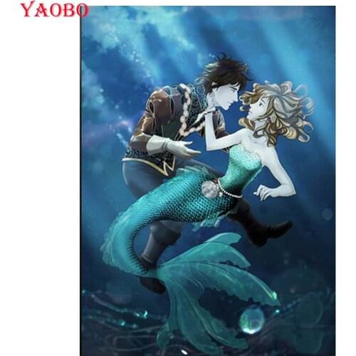 Full Square/Round Drill 5D DIY Diamond Painting Mermaid couple patterns bead Embroidery Cross Stitch Kits 5D Home Decor Gift