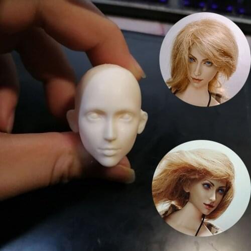 Unpainted 1/6 FF7 Alice Face Plate Head Sculpt Carving Model Fit 12'' Action Figure for Fans DIY Painting Excecise