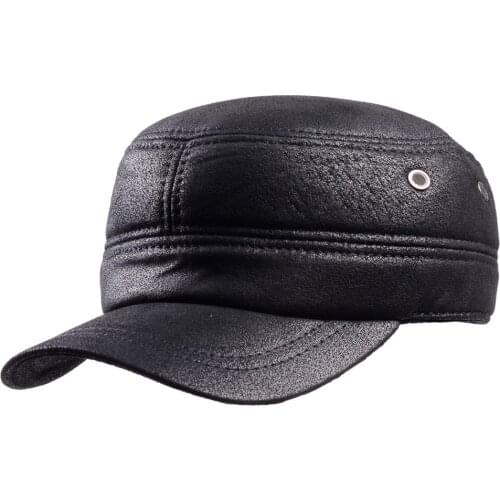 New Mens Real Leather Baseball Golf Military Army adjustable Cap/Hat