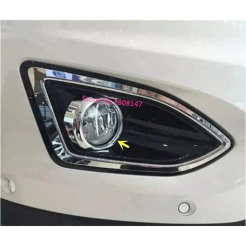 Car Body Head Front Fog Light Lamp Frame Sticker Styling ABS Chrome Cover Trim Accessory 2pcs For Ford EDGE 2015 2016 2017