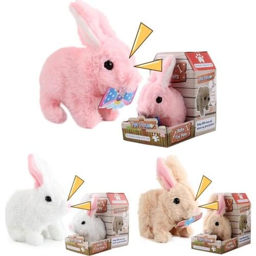 Plush Bunny Battery Operated Hopping Rabbit Interactive Toy for Children Boy Girls