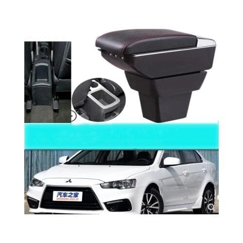 Suitable for Mitsubishi lancer armrest box central store content storage armrest box with cup holder ashtray USB interface