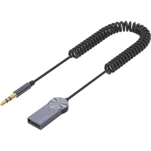 Receptor inalámbrico de música estéreo para coche, adaptador manos libres con Bluetooth 5,0, Audio AUX, Conector de 3,5mm