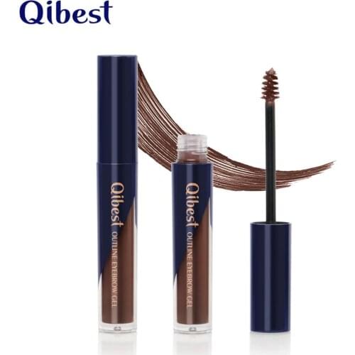 Qibest eyebrow Enhancer Makeup Henna Eyebrow Gel 2 Color Black Brown Waterproof Liquid Eye Brow Tint Long Lasting Tint