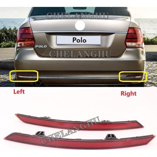 2pcs Red Rear Bumper Reflector Tail Light Bars Brake Parking Warning For VW Polo Sedan 2016 2017 2018 2019 2020