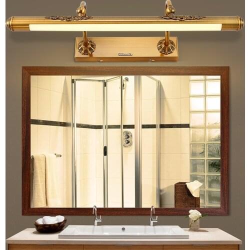 Retro Vintage American European Aluminum Acryl Led Mirror Lamp For Bathroom Makeup Restroom Wall Light 50/60/80cm 1091