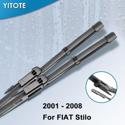 YITOTE Wiper Blades for FIAT Stilo Fit Pinch Tab Arms 2001 2002 2003 2004 2005 2006 2007 2008