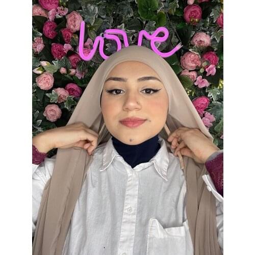 Chiffon Hijab With Bonnet With Elastic Rope Style Free Use Shawls