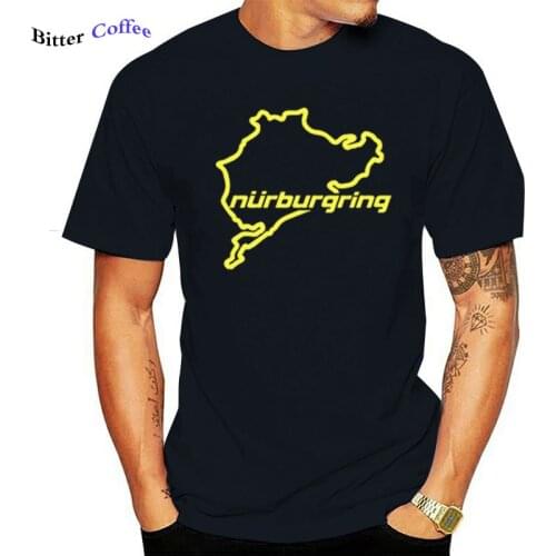 Funny Car Styling Racing Road Racing Nurburgring Print T Shirt Casual Summer Short Sleeve Funny T-shirt Cotton Mans tops
