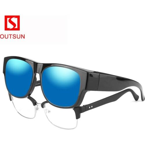 OUTSUN Brand Oversized Prescription Sunglasses Polarized for Men Women Fit Over Wear Over Mirrored Driving Sun Glasses 2021