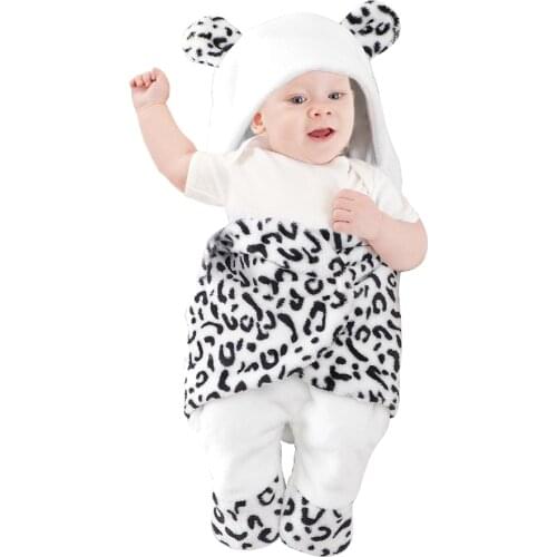 0-4 Months Newborn Baby Sleeping Bag Infant Swaddle Blanket Stroller Wrap For Boys Girls Infant Leopard Pattern Clothes