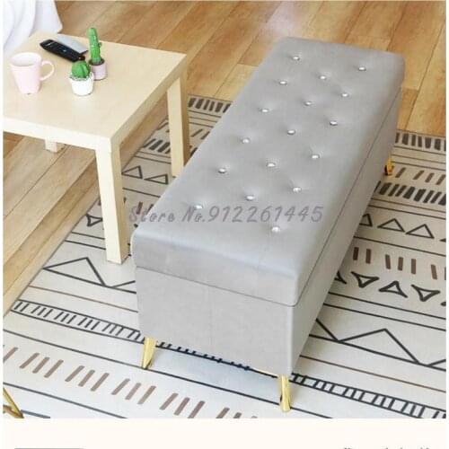 Light luxury shoes changing stool household bed end storage stool bedroom bench clothing store rest stool sofa stool rectangle