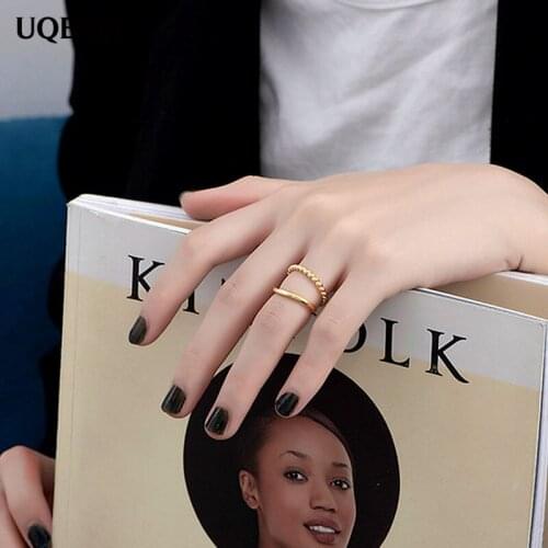 Vintage Silver Gold Color Twist Double Layer Rings Party Fashion Gifts Accessories